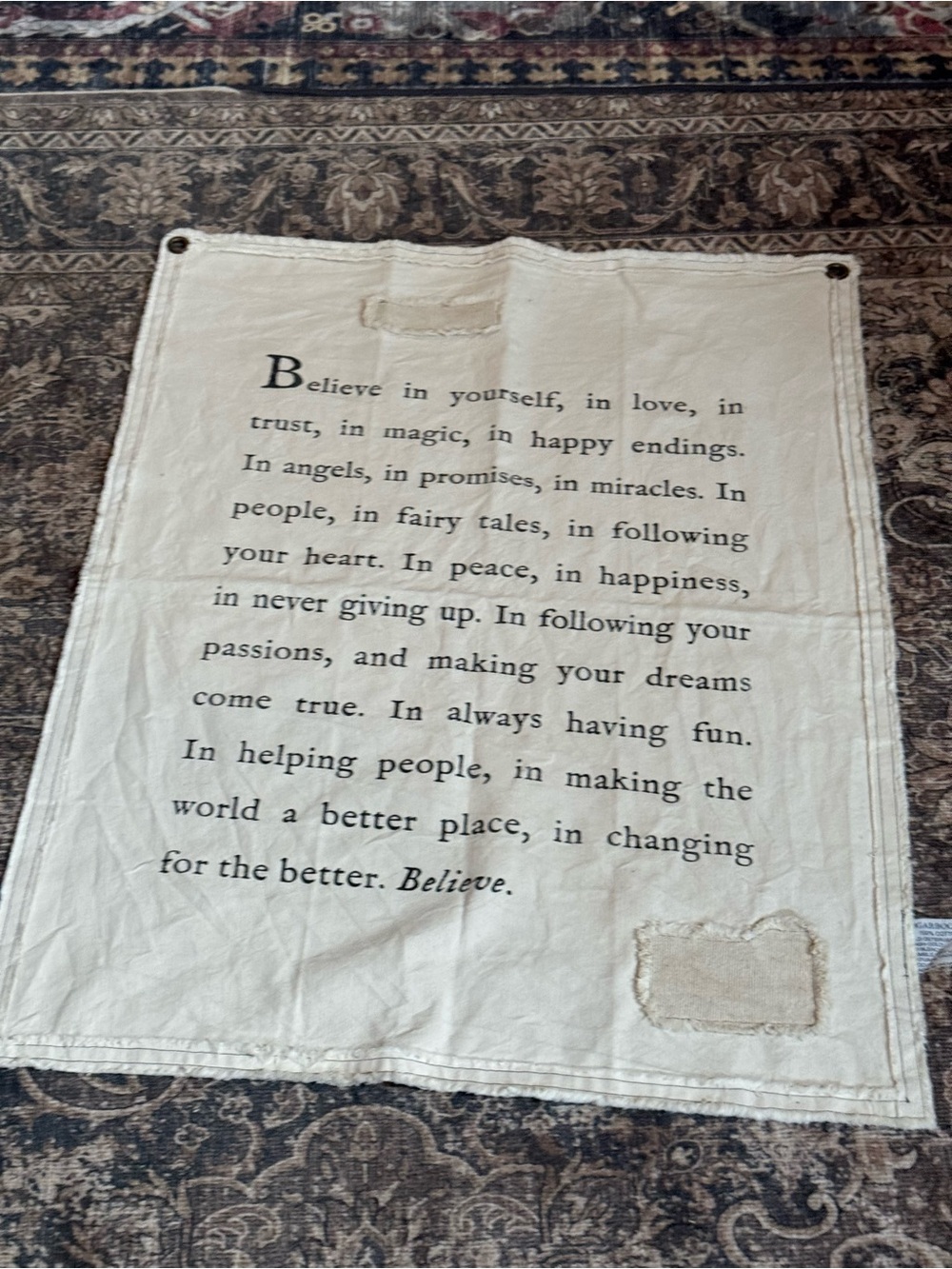 Sugarboo & Co. “Believe” 100% Cotton Inspirational Wall Hanging Banner